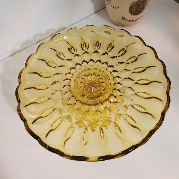 Vintage Anchor Hocking Amber Cake Stand - Picture 3 of 6